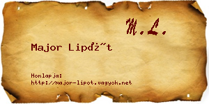 Major Lipót névjegykártya